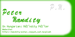 peter mandity business card